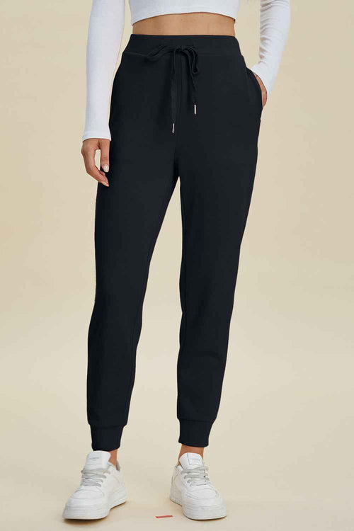 Basic Bae Full Size Air Scuba Drawstring High Waist Joggers by Wild and Free Boutique