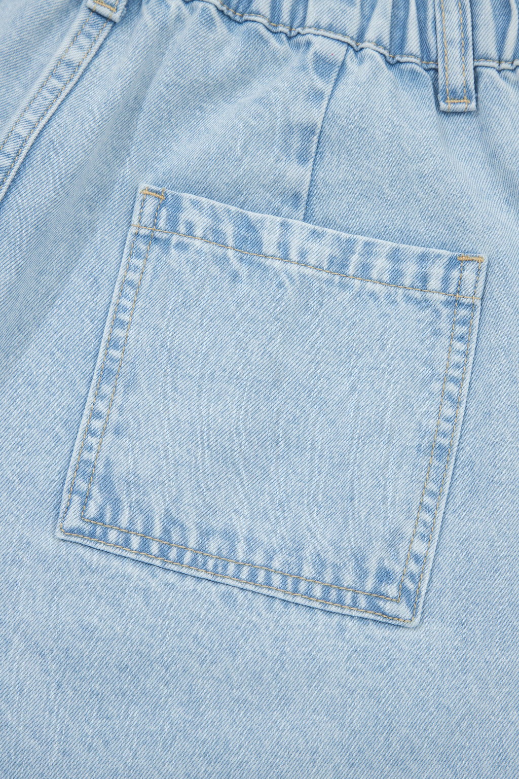 Beau Blue Studded Side Slit Leg Frayed Pocketed Wide Leg Jeans