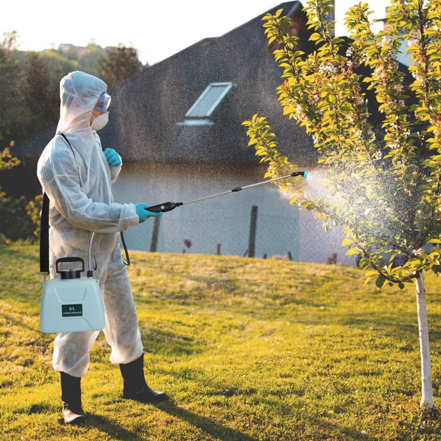 5L/1/3 Gallon Electric Plant Sprayer Telescopic Rechargeable with 3 Spray Sprouts by DailySale