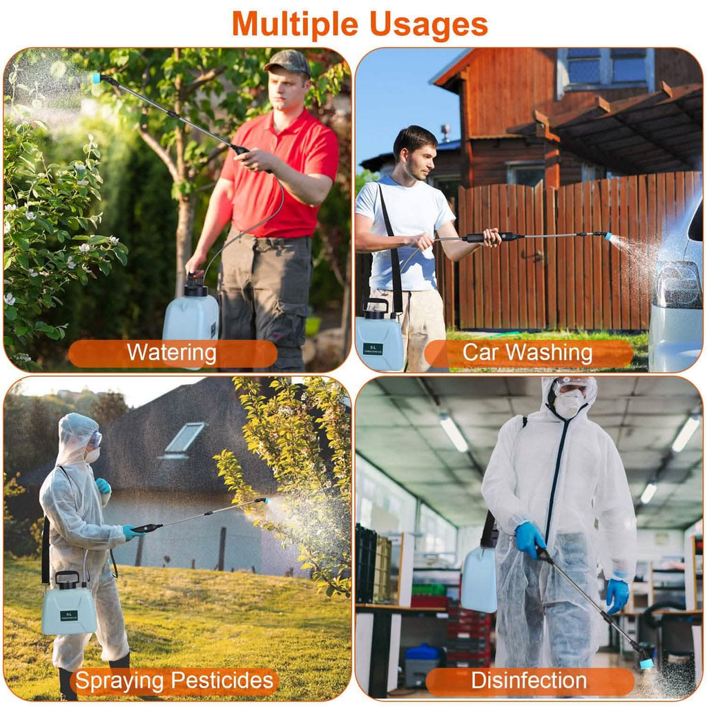 5L/1/3 Gallon Electric Plant Sprayer Telescopic Rechargeable with 3 Spray Sprouts by DailySale