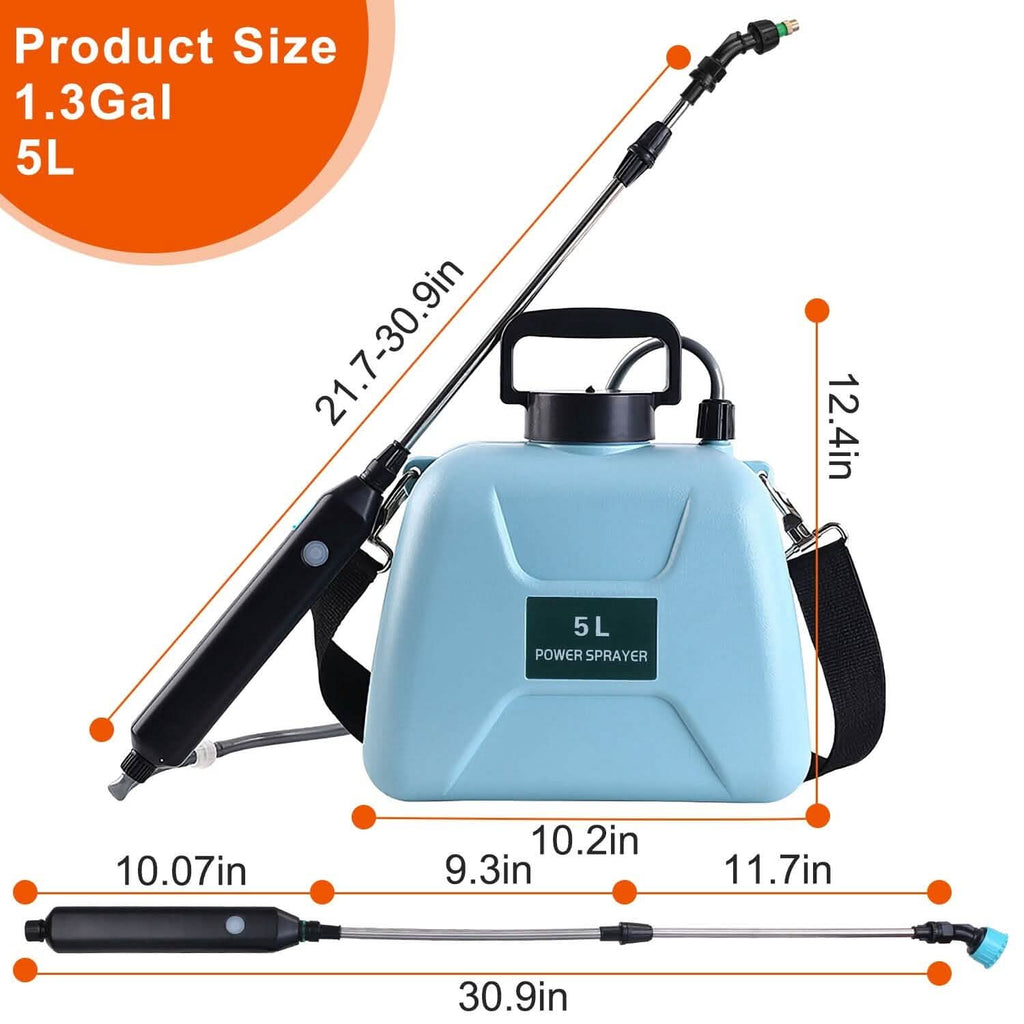 5L/1/3 Gallon Electric Plant Sprayer Telescopic Rechargeable with 3 Spray Sprouts by DailySale