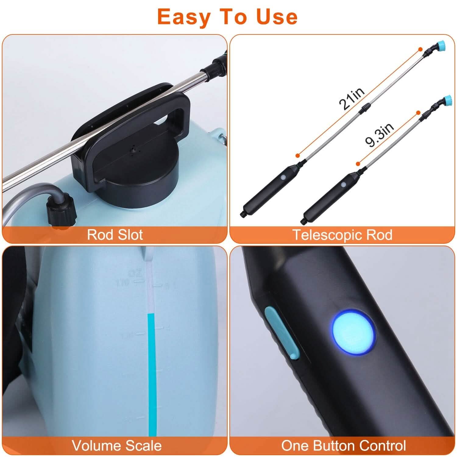 5L/1/3 Gallon Electric Plant Sprayer Telescopic Rechargeable with 3 Spray Sprouts by DailySale