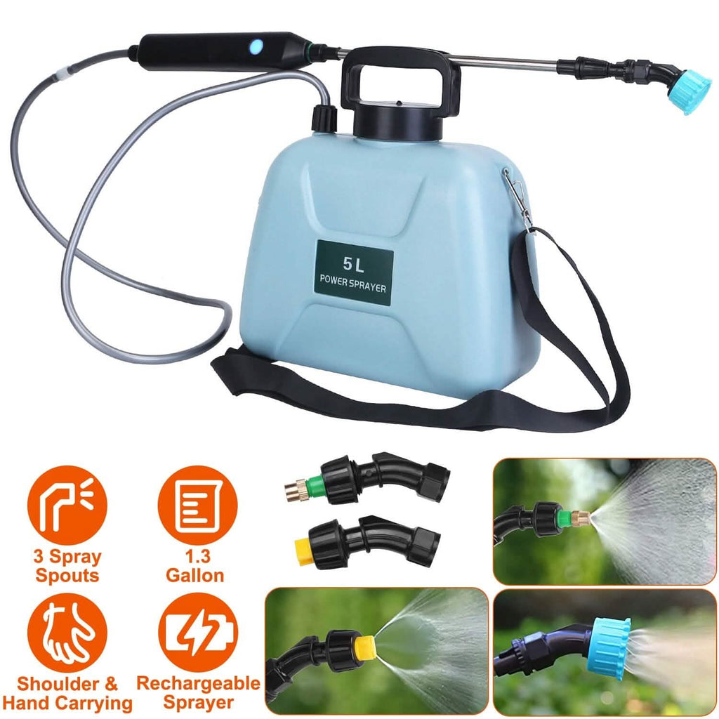 5L/1/3 Gallon Electric Plant Sprayer Telescopic Rechargeable with 3 Spray Sprouts by DailySale