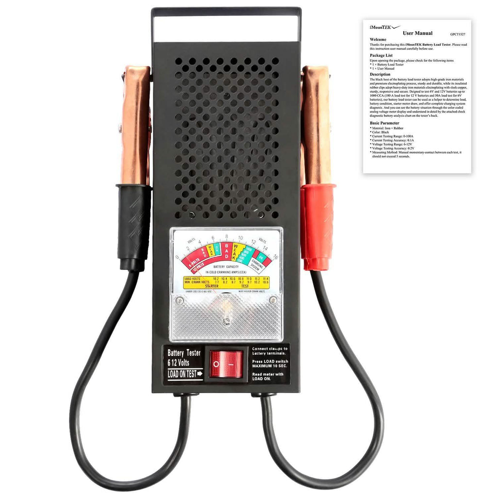 6-12V Automotive Battery Tester with Heavy Duty Insulated Copper Clips by DailySale