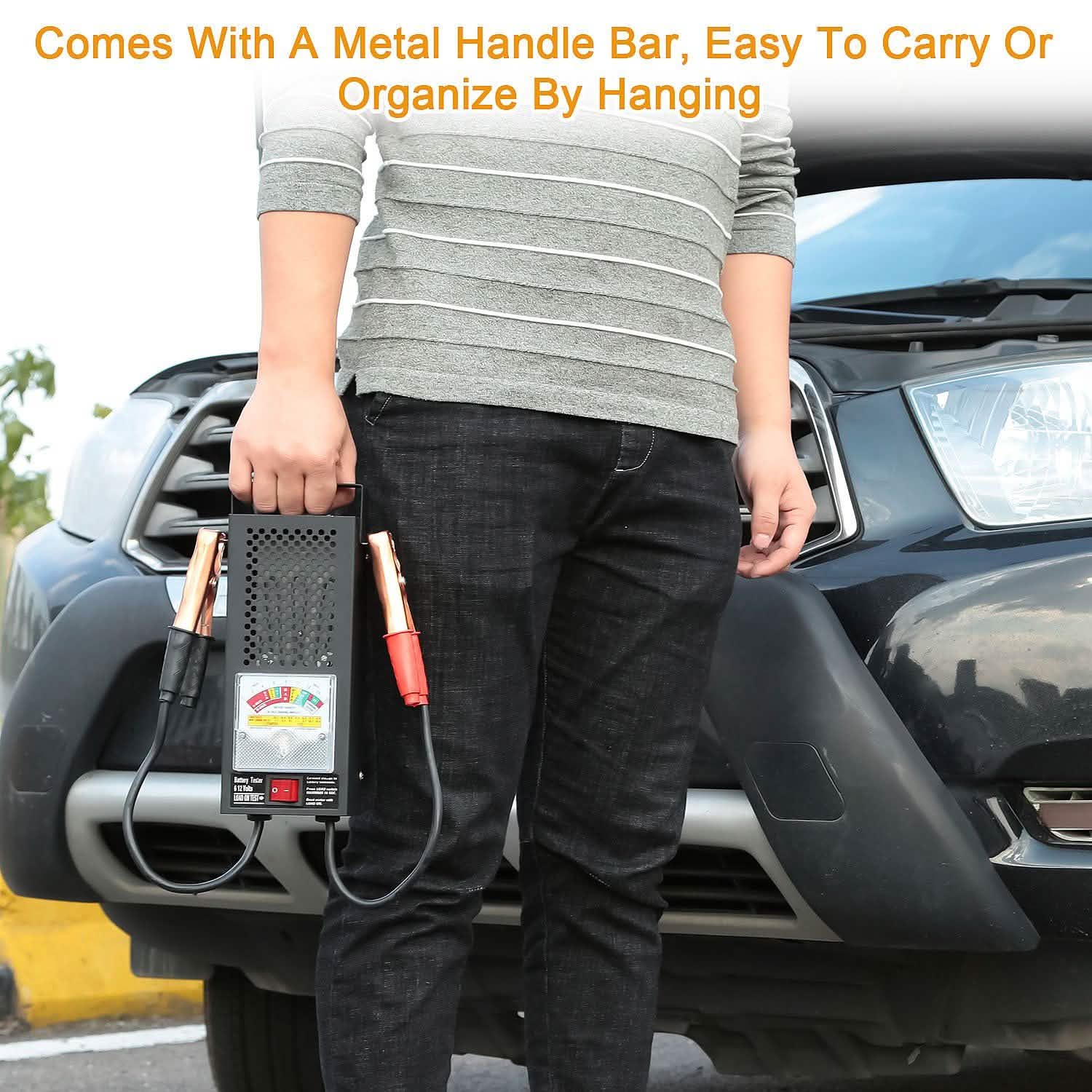 6-12V Automotive Battery Tester with Heavy Duty Insulated Copper Clips by DailySale