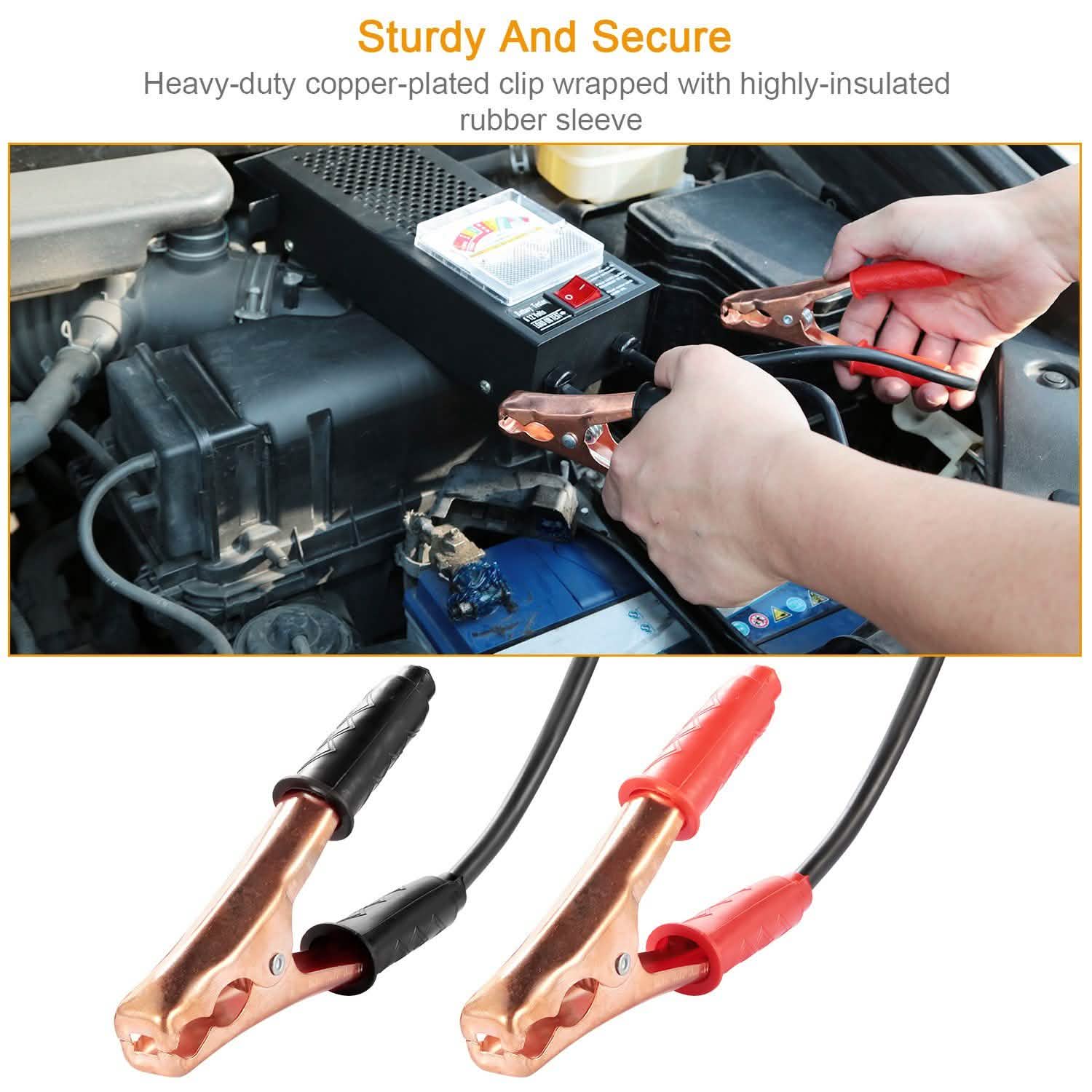 6-12V Automotive Battery Tester with Heavy Duty Insulated Copper Clips by DailySale