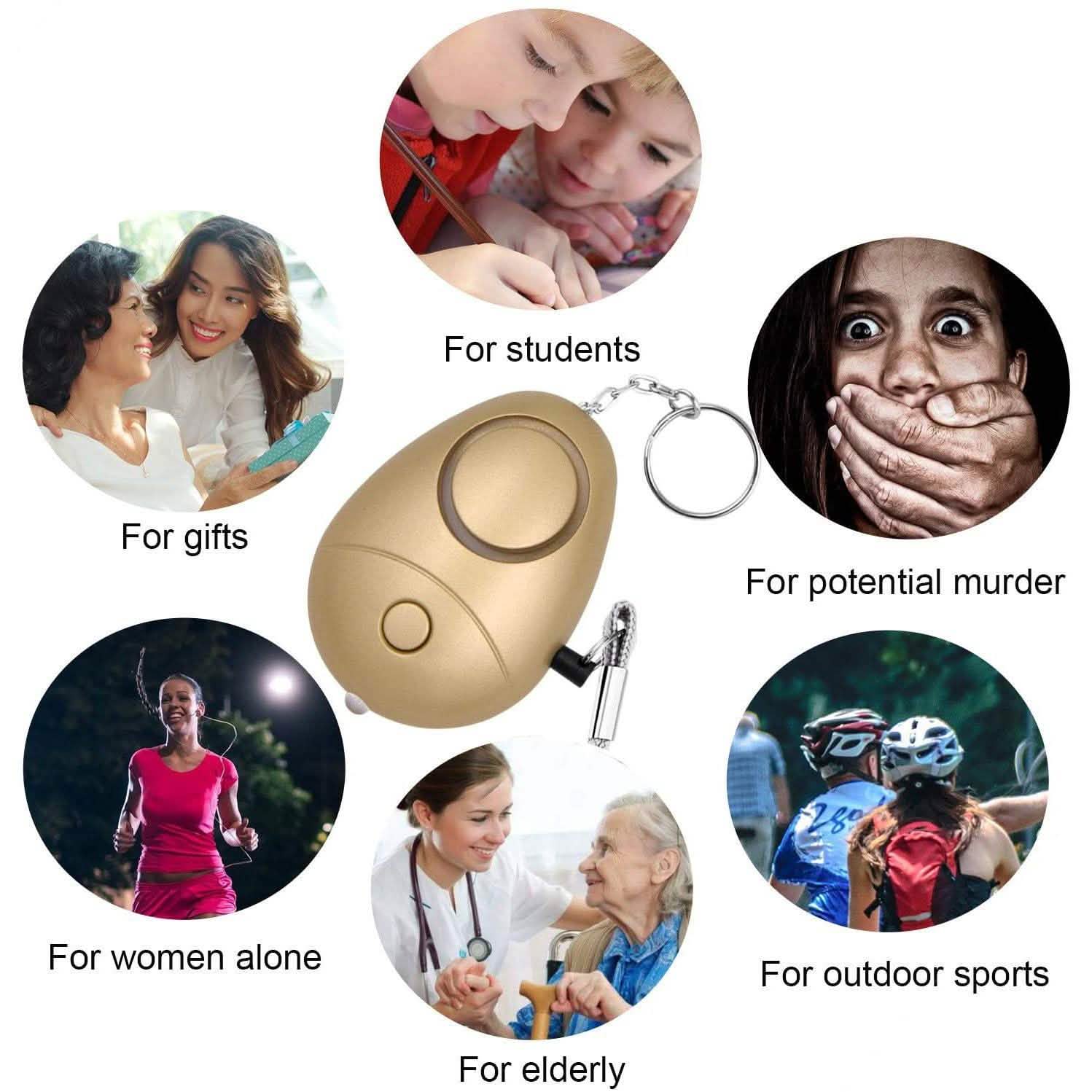 6-Pack: 140DB Personal Security Alarm Keychain with LED Lights by DailySale
