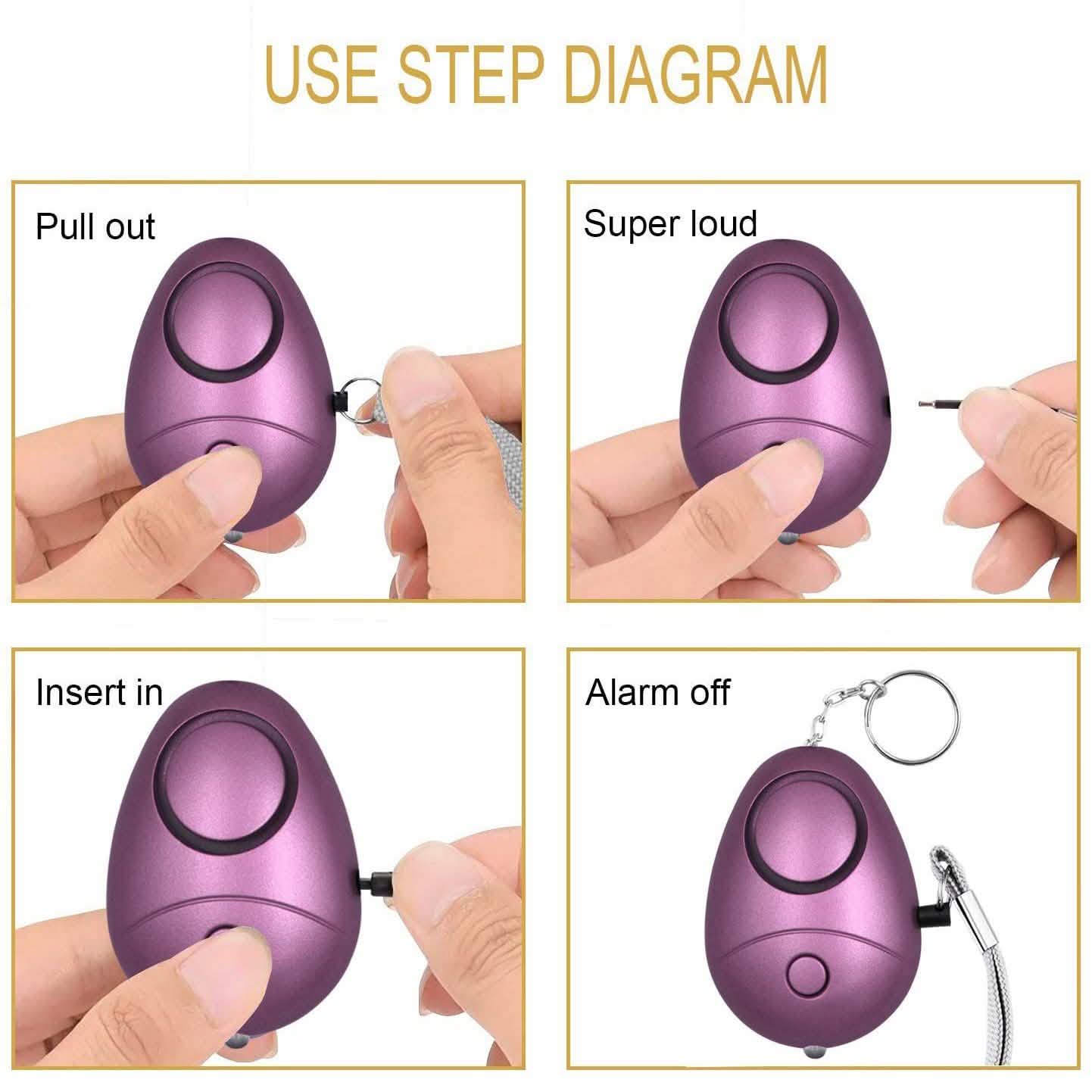 6-Pack: 140DB Personal Security Alarm Keychain with LED Lights by DailySale