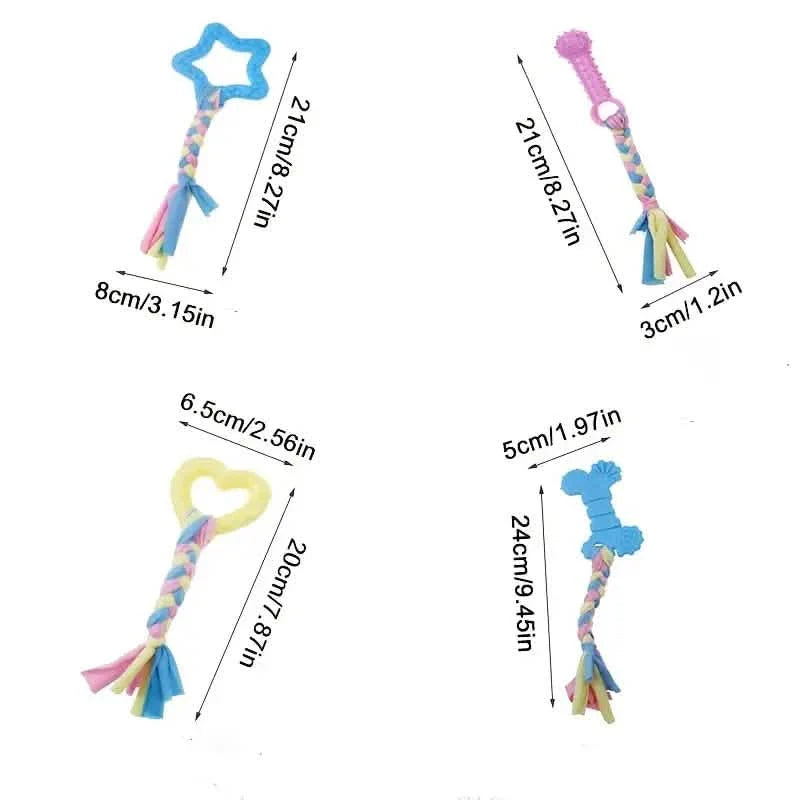 6-Pack: Puppy Teething Chew Toys with Interactive Ropes by DailySale
