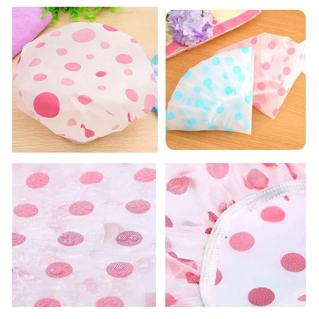 6-Pack: Reusable Shower Caps Elastic Band Bath Hair Hat by DailySale