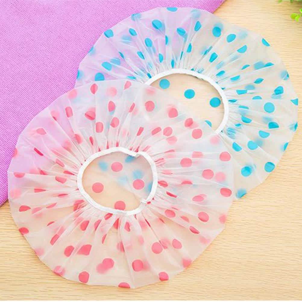 6-Pack: Reusable Shower Caps Elastic Band Bath Hair Hat by DailySale