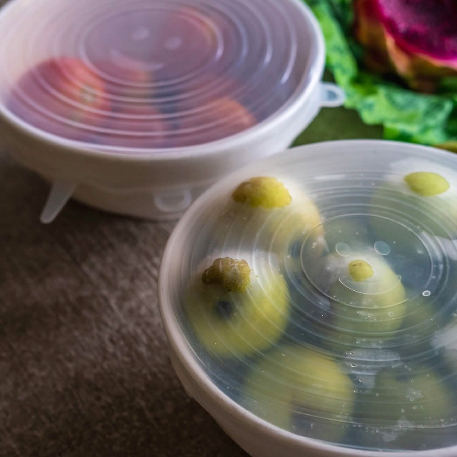 6-Pack: Reusable Silicone Stretch Container Lids Covers for Food Storage - Fit Most Containers by DailySale