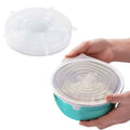 6-Pack: Reusable Silicone Stretch Container Lids Covers for Food Storage - Fit Most Containers by DailySale