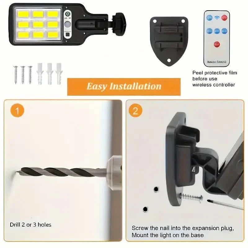 6-Pack: Solar Powered Motion Sensor Outdoor Garden Light with 108 COB LED Lights by DailySale