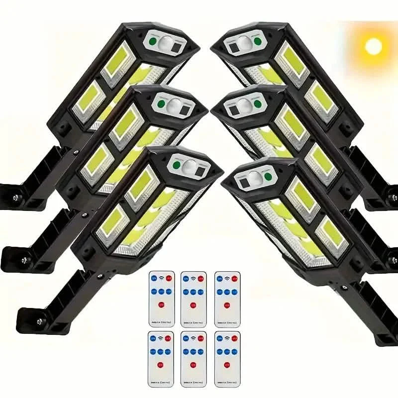 6-Pack: Solar Powered Motion Sensor Outdoor Garden Light with 108 COB LED Lights by DailySale