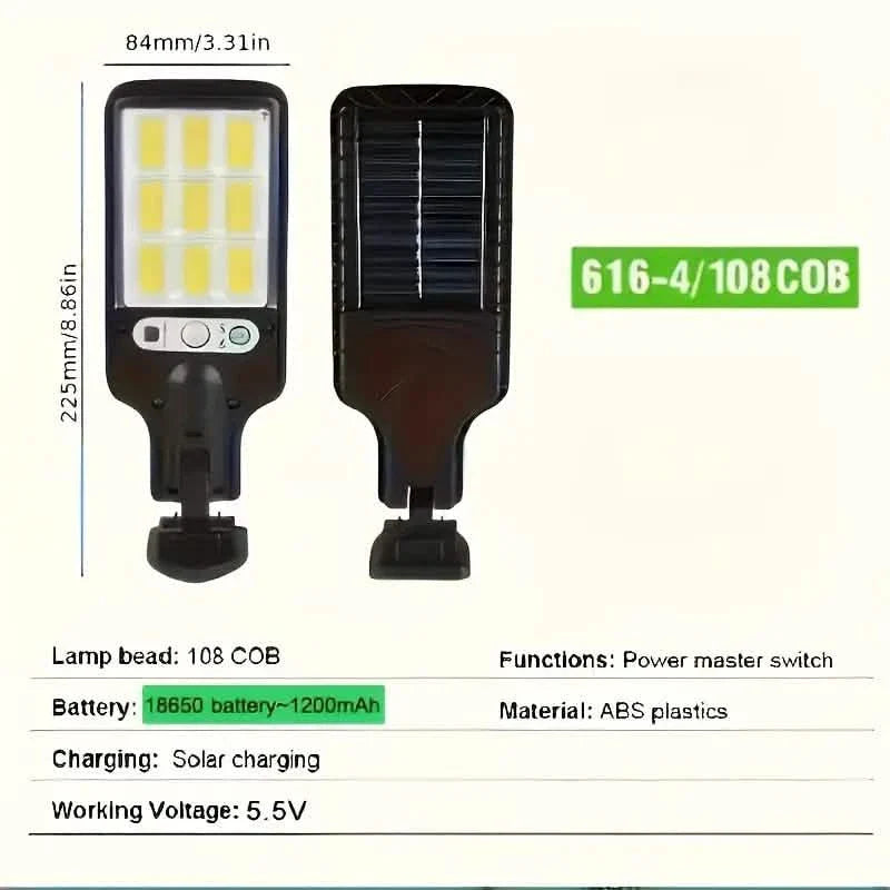 6-Pack: Solar Powered Motion Sensor Outdoor Garden Light with 108 COB LED Lights by DailySale