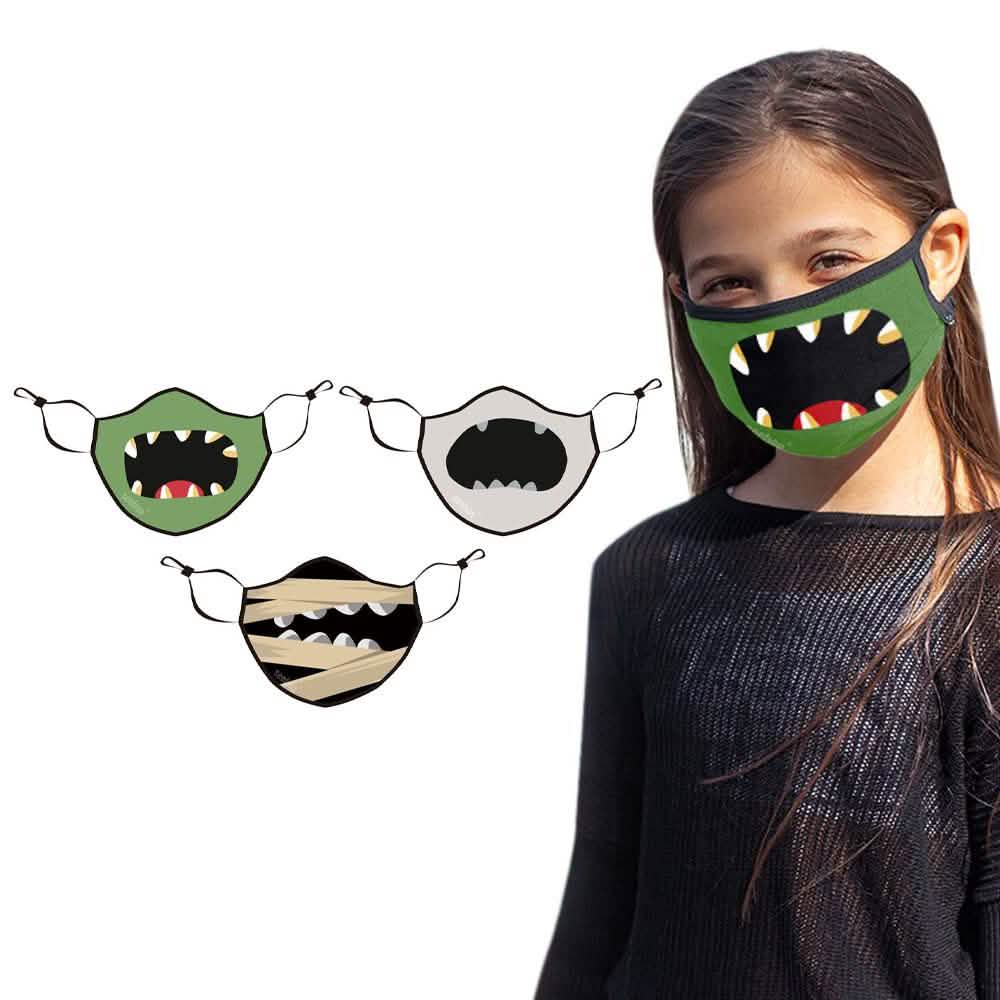 6-Pack: Two-Layer Reusable Halloween Kids Face Mask With Adjustable Earloop by DailySale