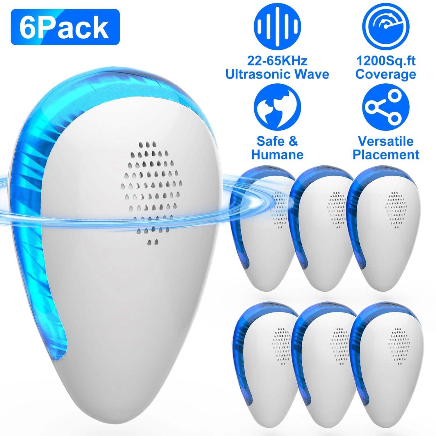 6-Pack: Ultrasonic Pest Repeller Indoor Plug in Bug Repellent by DailySale
