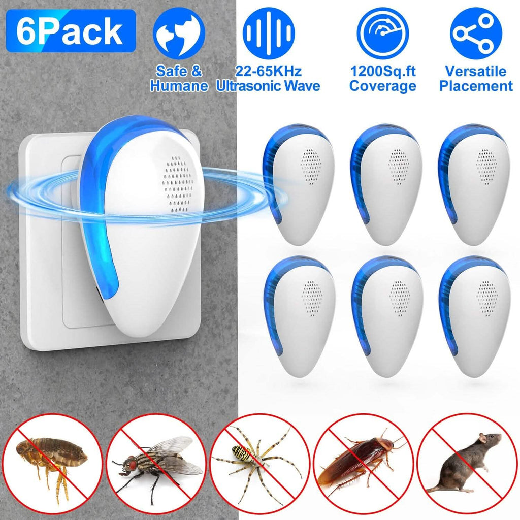 6-Pack: Ultrasonic Pest Repeller Indoor Plug in Bug Repellent by DailySale