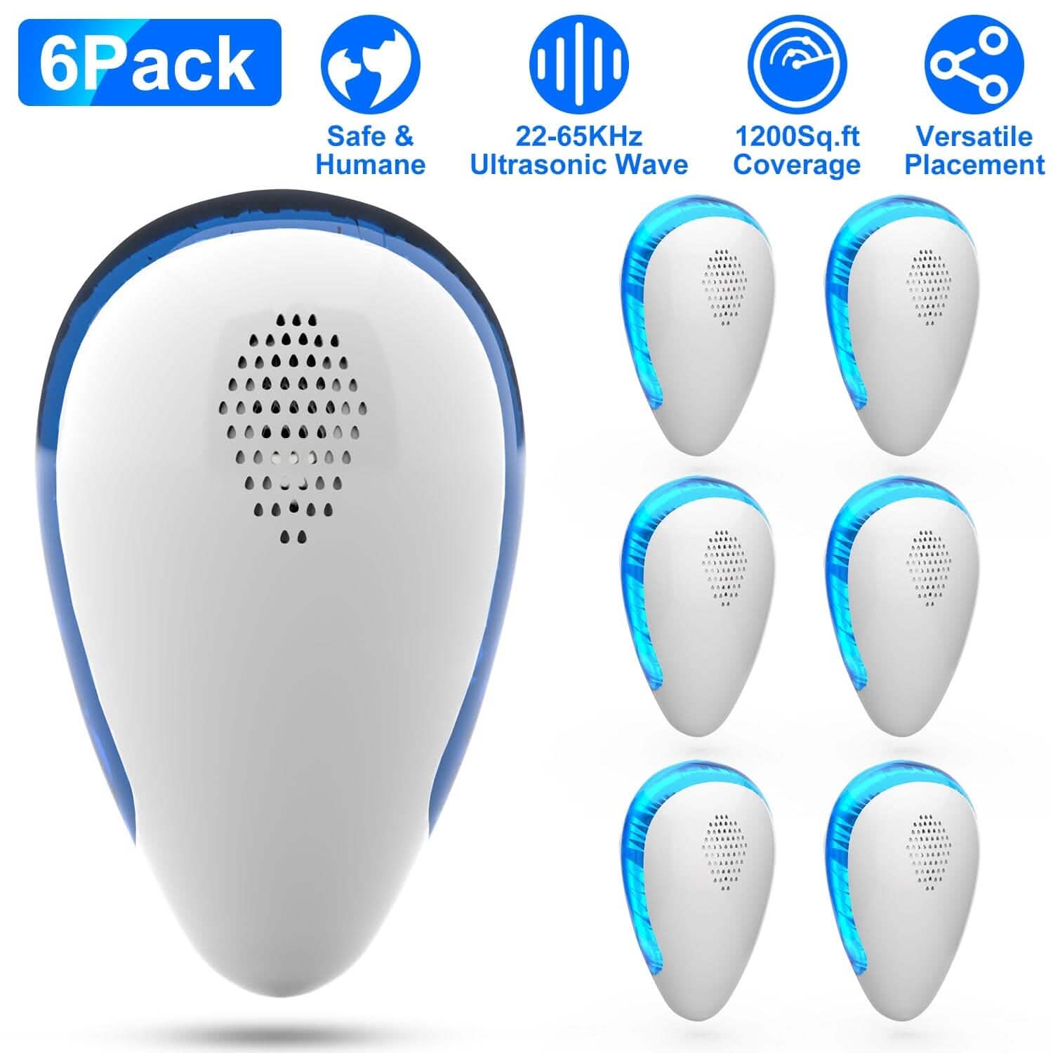 6-Pack: Ultrasonic Pest Repeller Indoor Plug in Bug Repellent by DailySale