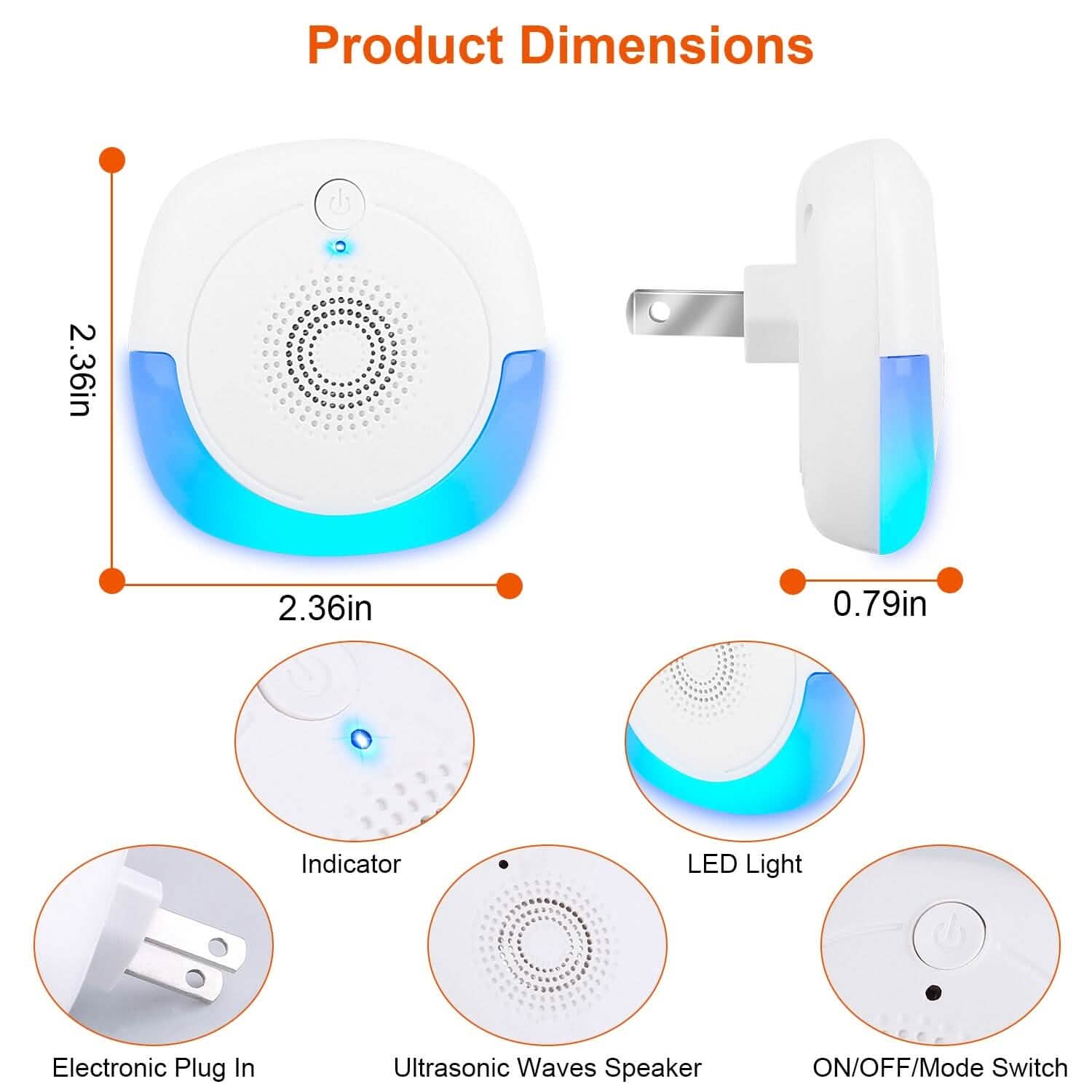 6-Pack: Ultrasonic Pest Repellers Plug-In Indoor Pest Control Mouse Repellent by DailySale