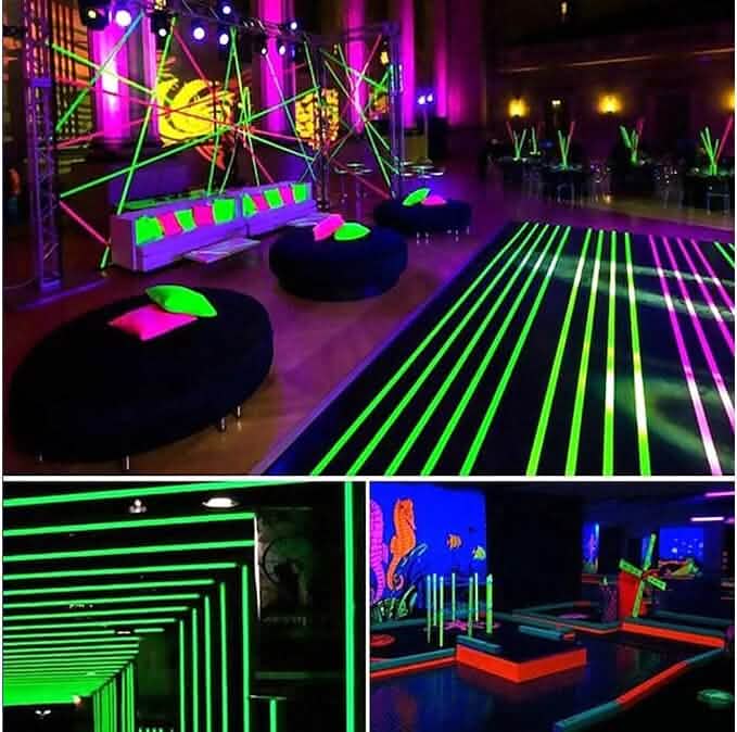 6-Pack: UV Gaffer Fluorescent Party Tape Blacklight Reactive Glow In The Dark Tape by DailySale