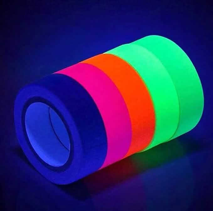 6-Pack: UV Gaffer Fluorescent Party Tape Blacklight Reactive Glow In The Dark Tape by DailySale
