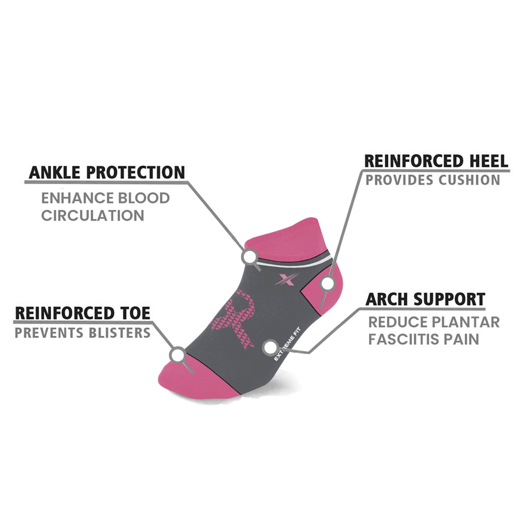 6-Pairs: Breast Cancer Awareness Ankle Compression Socks by DailySale