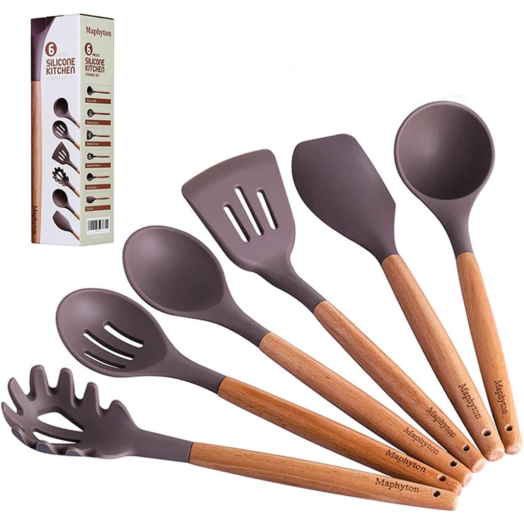 6-Piece: Maphyton Nonstick Silicone Cooking Utensils Set by DailySale