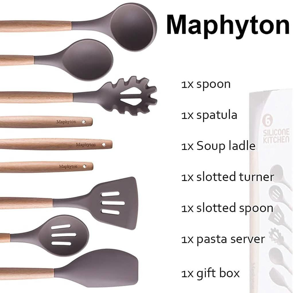 6-Piece: Maphyton Nonstick Silicone Cooking Utensils Set by DailySale