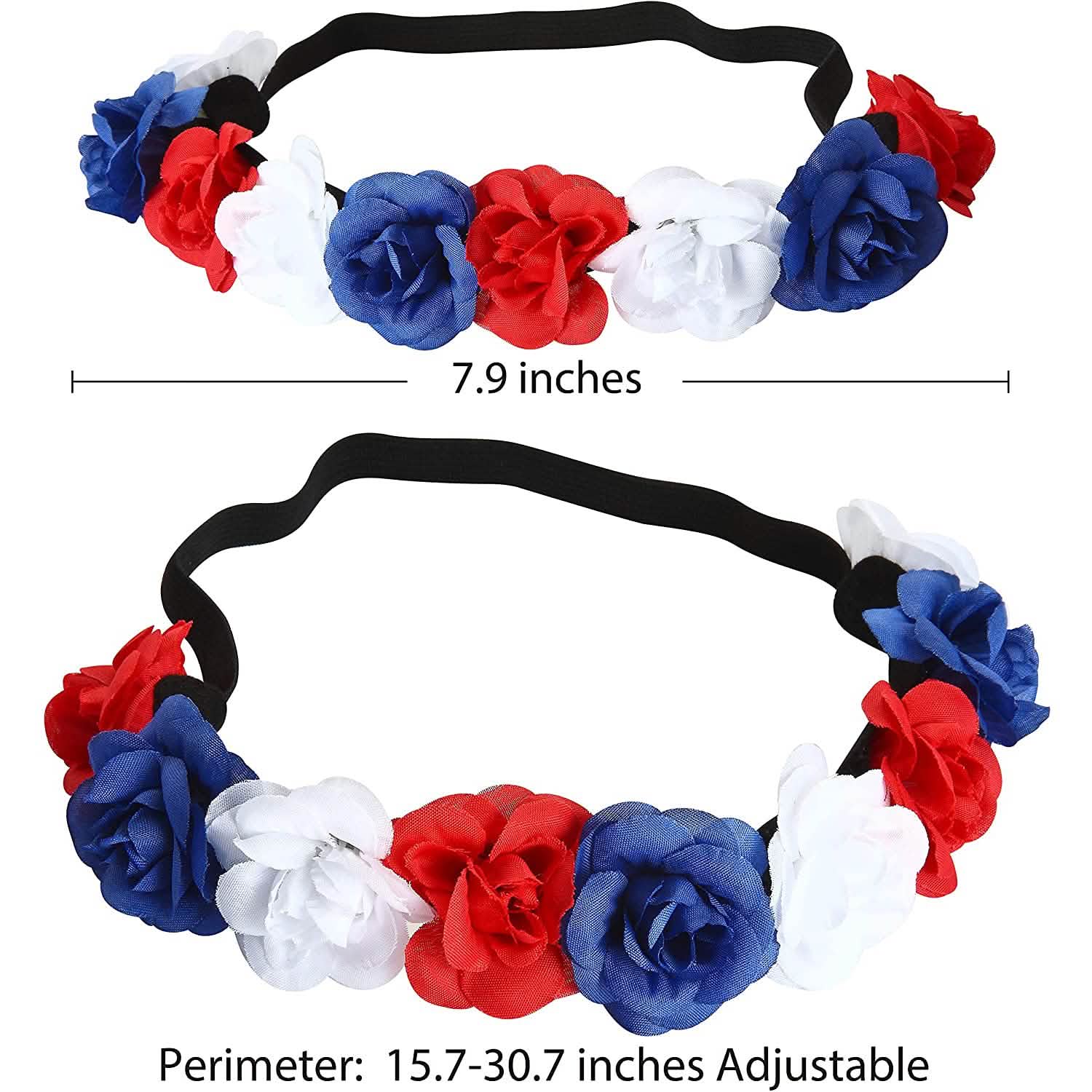 6-Piece: Patriotic Flower Headbands by DailySale