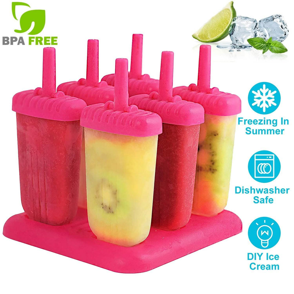 6-Piece: Popsicle Molds Reusable Ice Cream DIY Ice Pop Maker by DailySale
