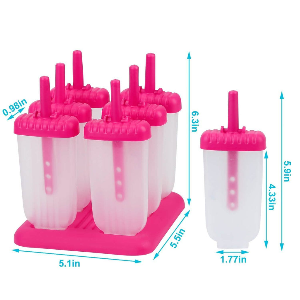 6-Piece: Popsicle Molds Reusable Ice Cream DIY Ice Pop Maker by DailySale