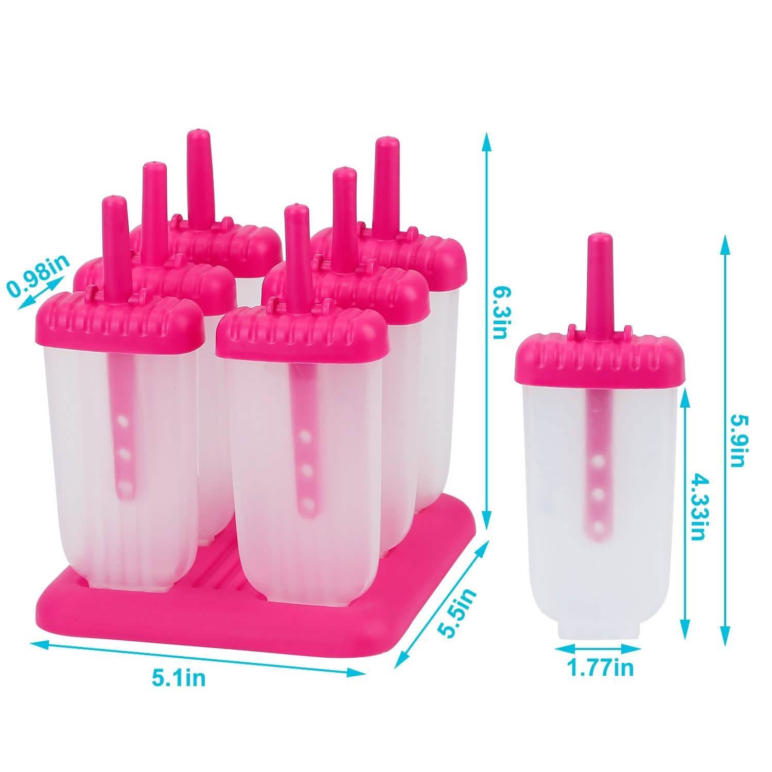 6-Piece: Popsicle Molds Reusable Ice Cream DIY Ice Pop Maker by DailySale