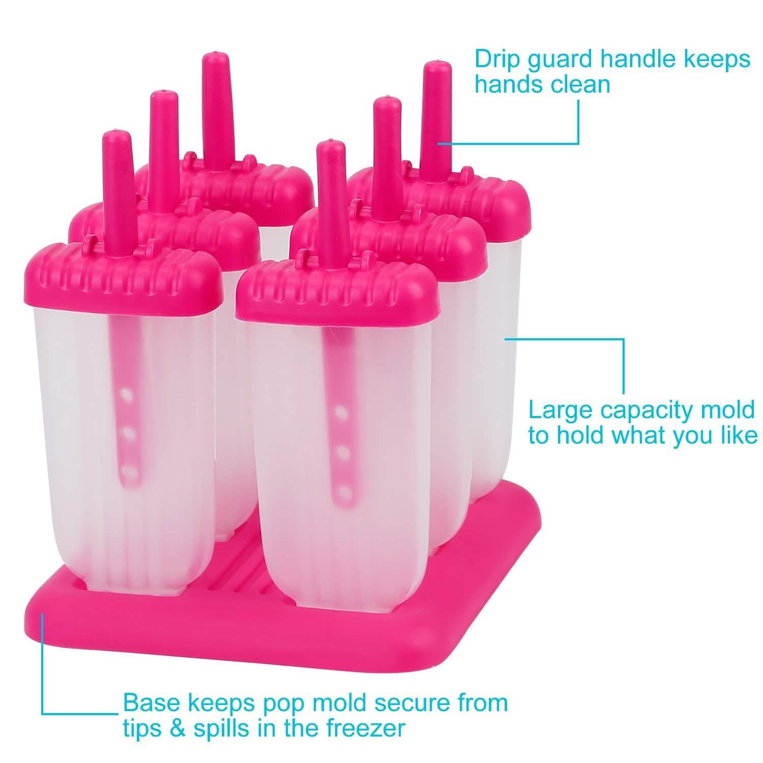 6-Piece: Popsicle Molds Reusable Ice Cream DIY Ice Pop Maker by DailySale