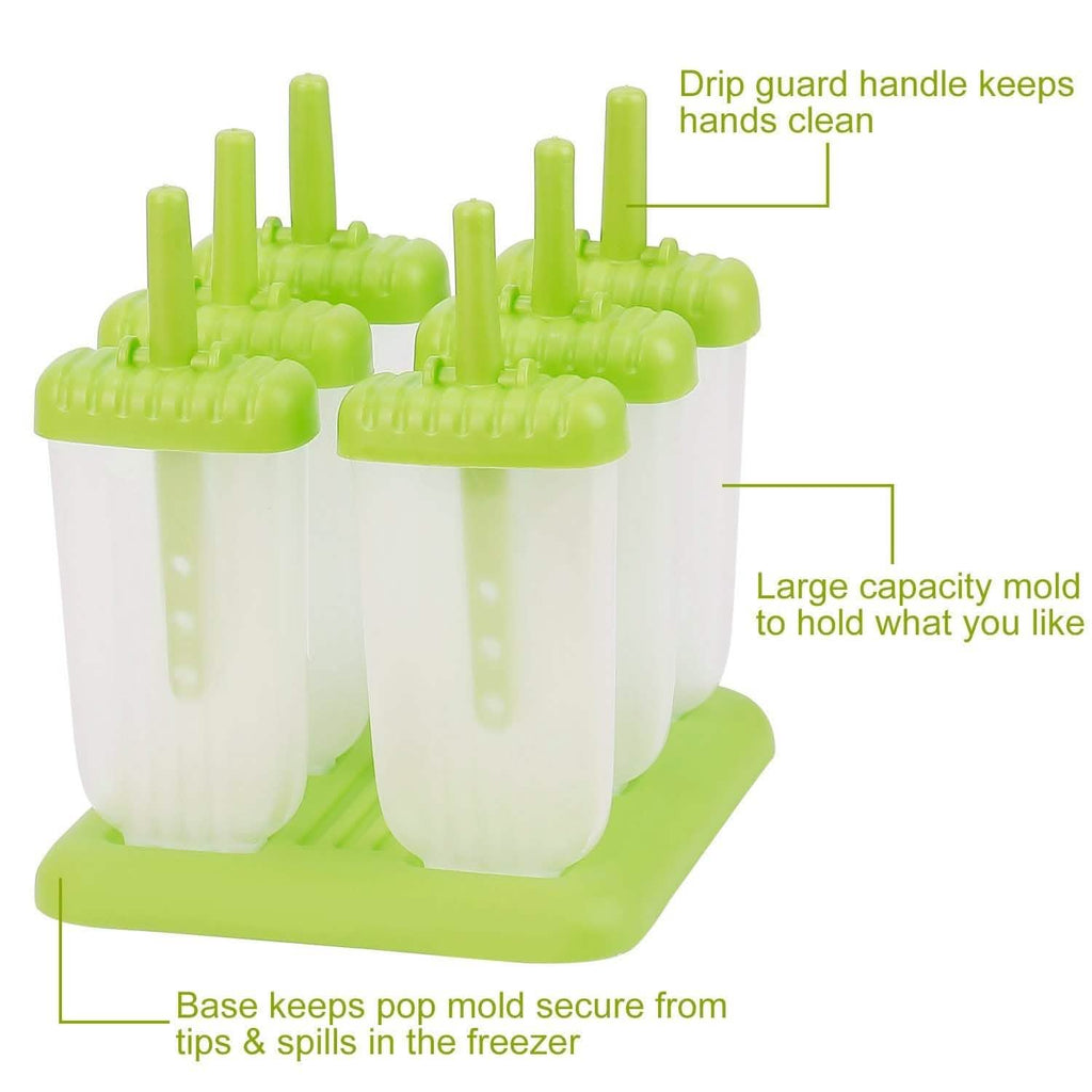 6-Piece: Popsicle Molds Reusable Ice Cream DIY Ice Pop Maker by DailySale