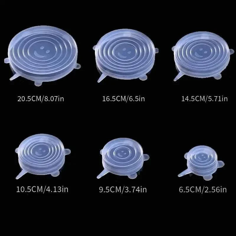 6-Piece Set: Silicone Stretch Lids, Reusable Durable Food Storage Lids by DailySale
