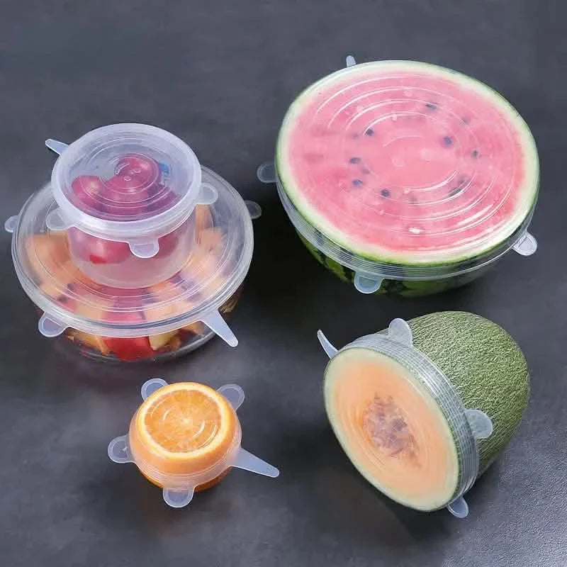 6-Piece Set: Silicone Stretch Lids, Reusable Durable Food Storage Lids by DailySale
