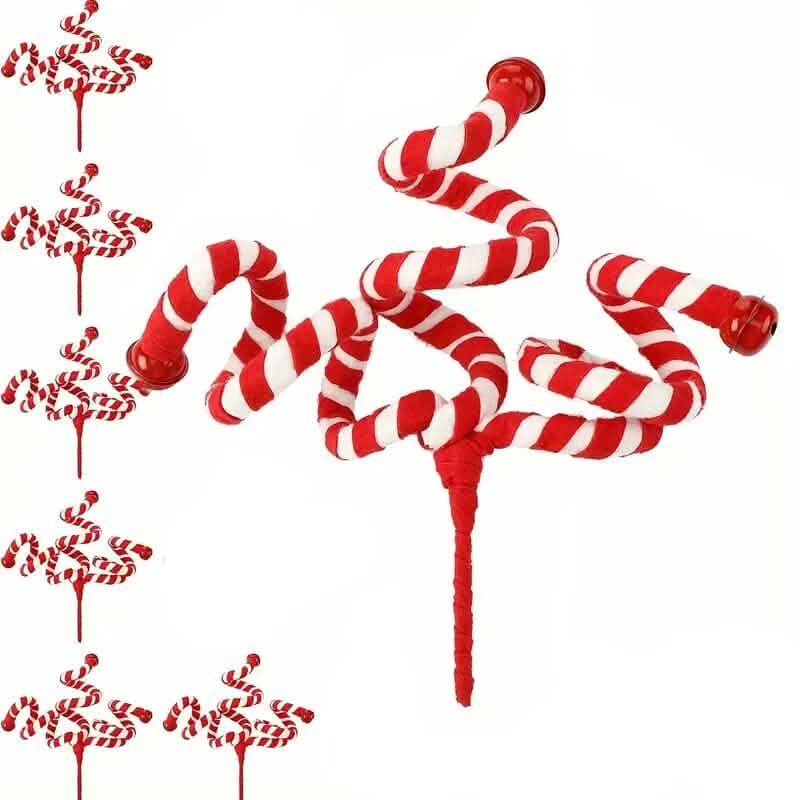 6-Pieces: Red White Candy Christmas Tree Decorations by DailySale