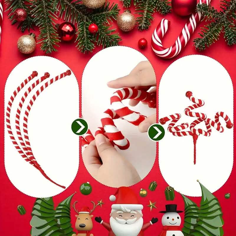 6-Pieces: Red White Candy Christmas Tree Decorations by DailySale