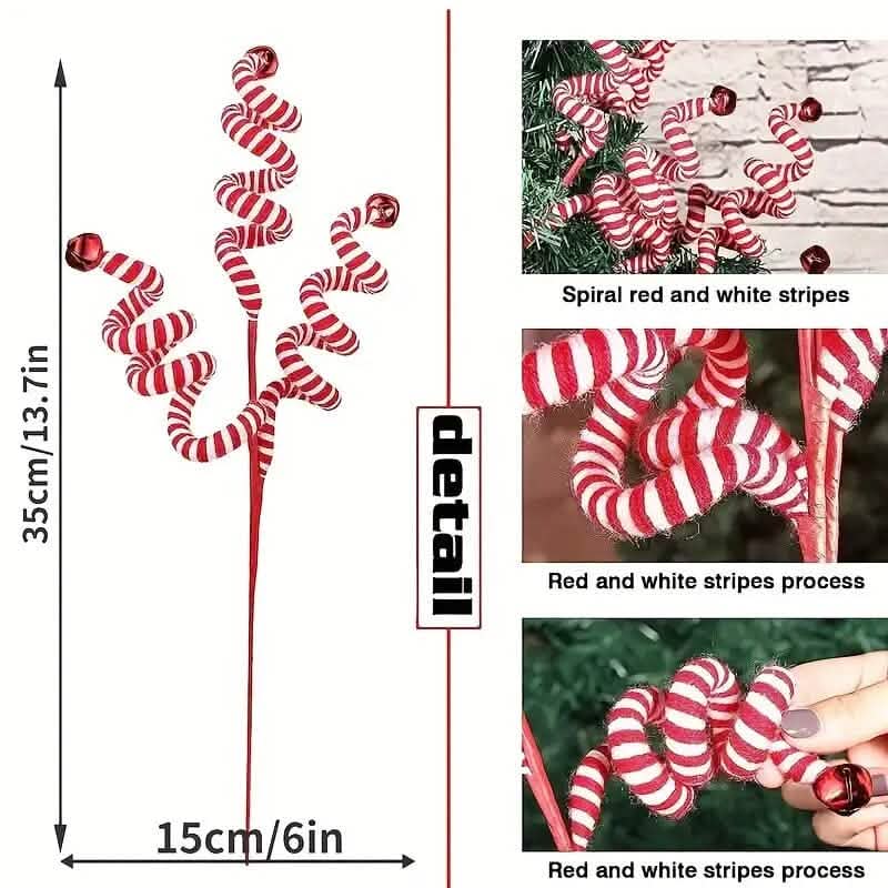 6-Pieces: Red White Candy Christmas Tree Decorations by DailySale