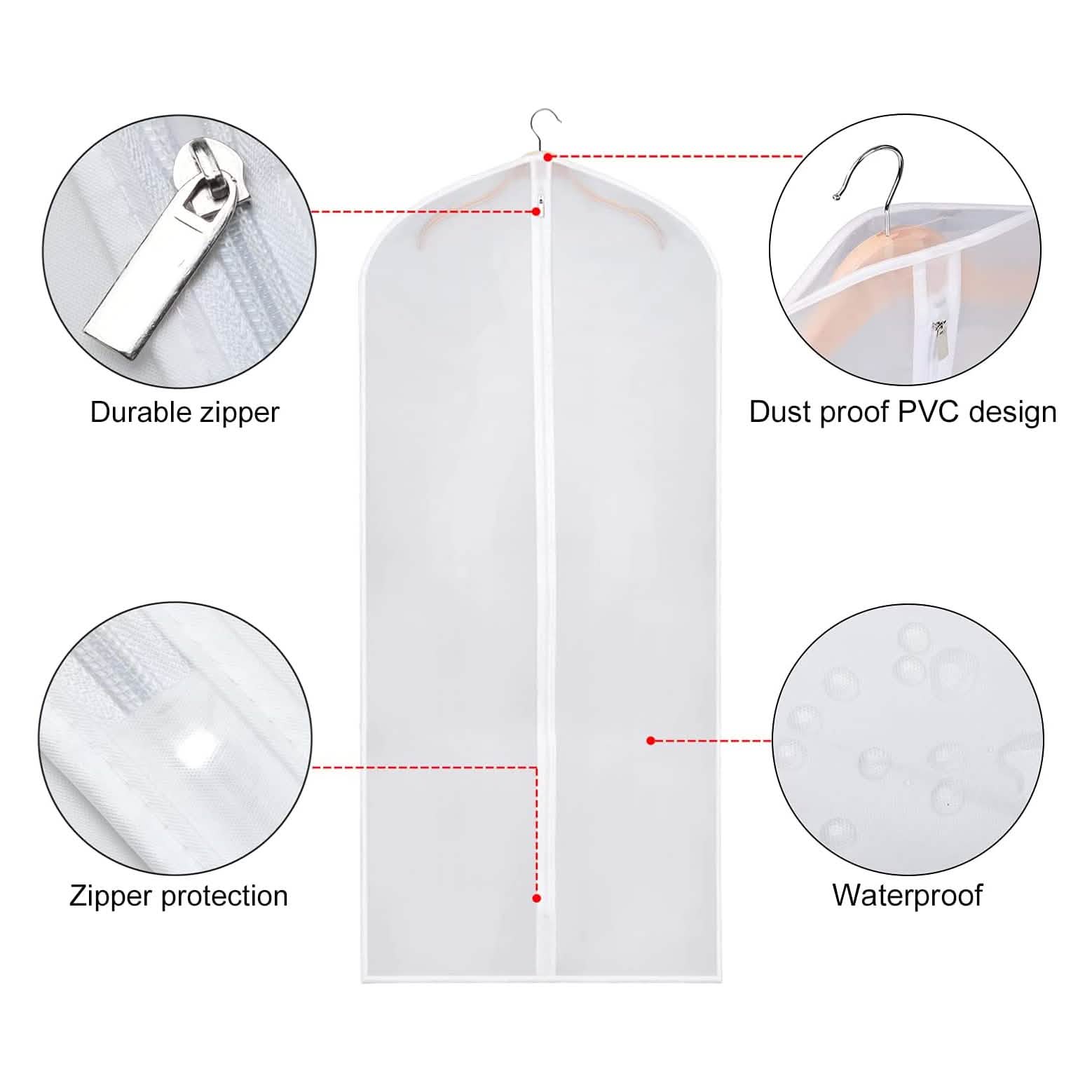 6-Pieces: Zilink Clear Garment Bag Dress Bags by DailySale