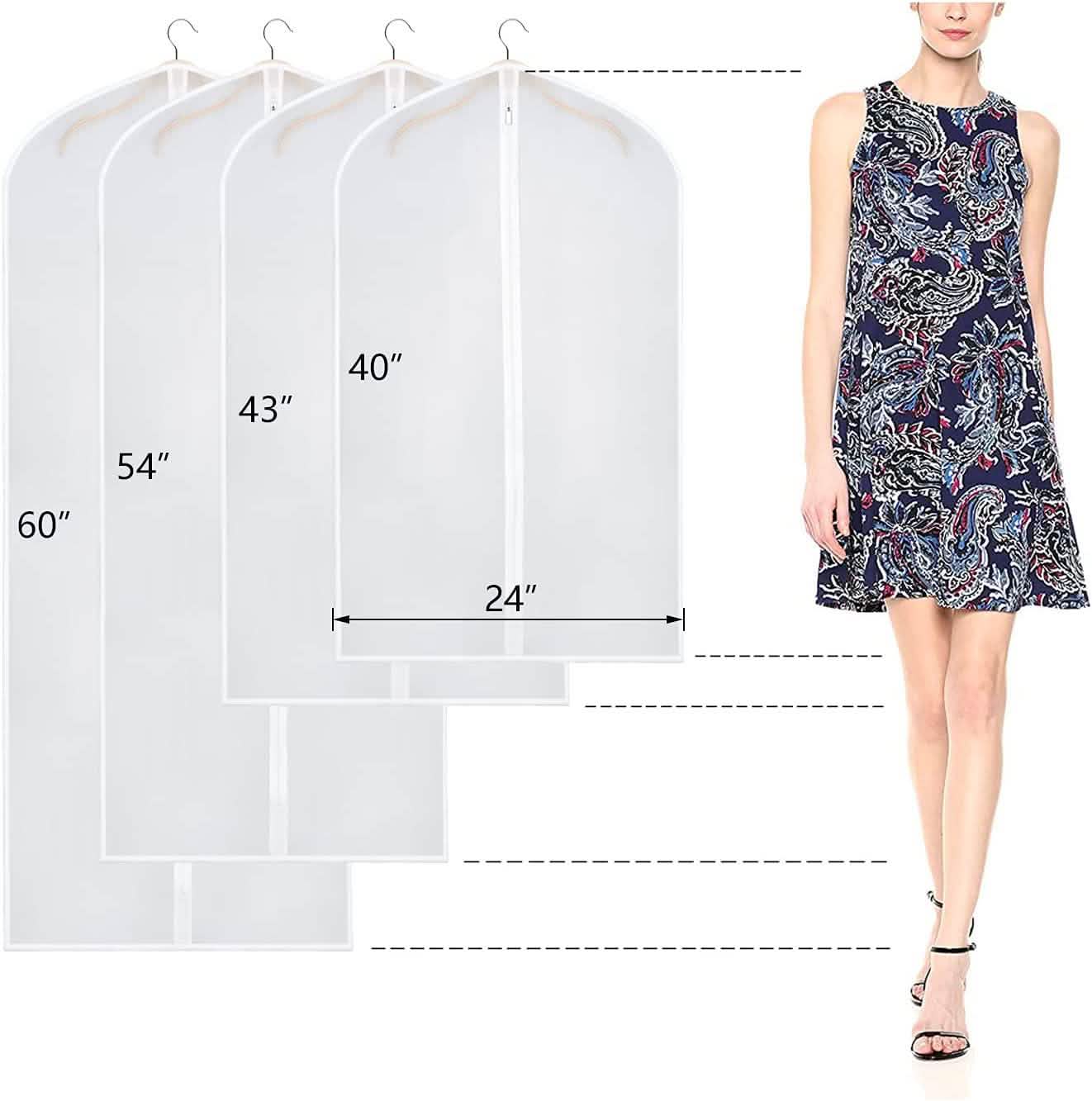 6-Pieces: Zilink Clear Garment Bag Dress Bags by DailySale