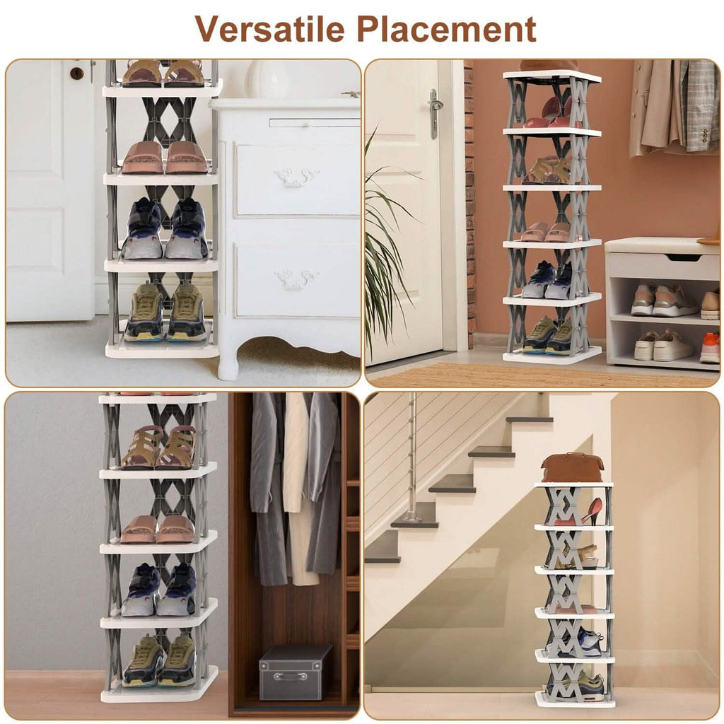 6-Tier Foldable Vertical Shoe Rack by DailySale