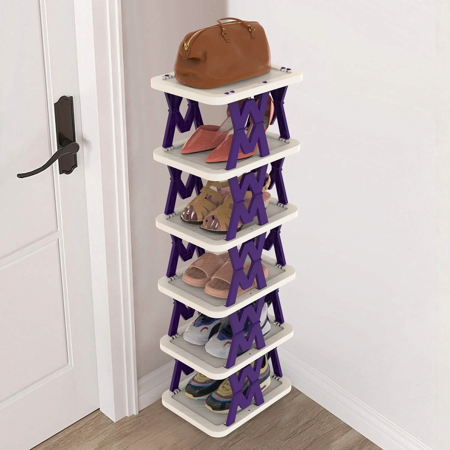 6-Tier Foldable Vertical Shoe Rack by DailySale