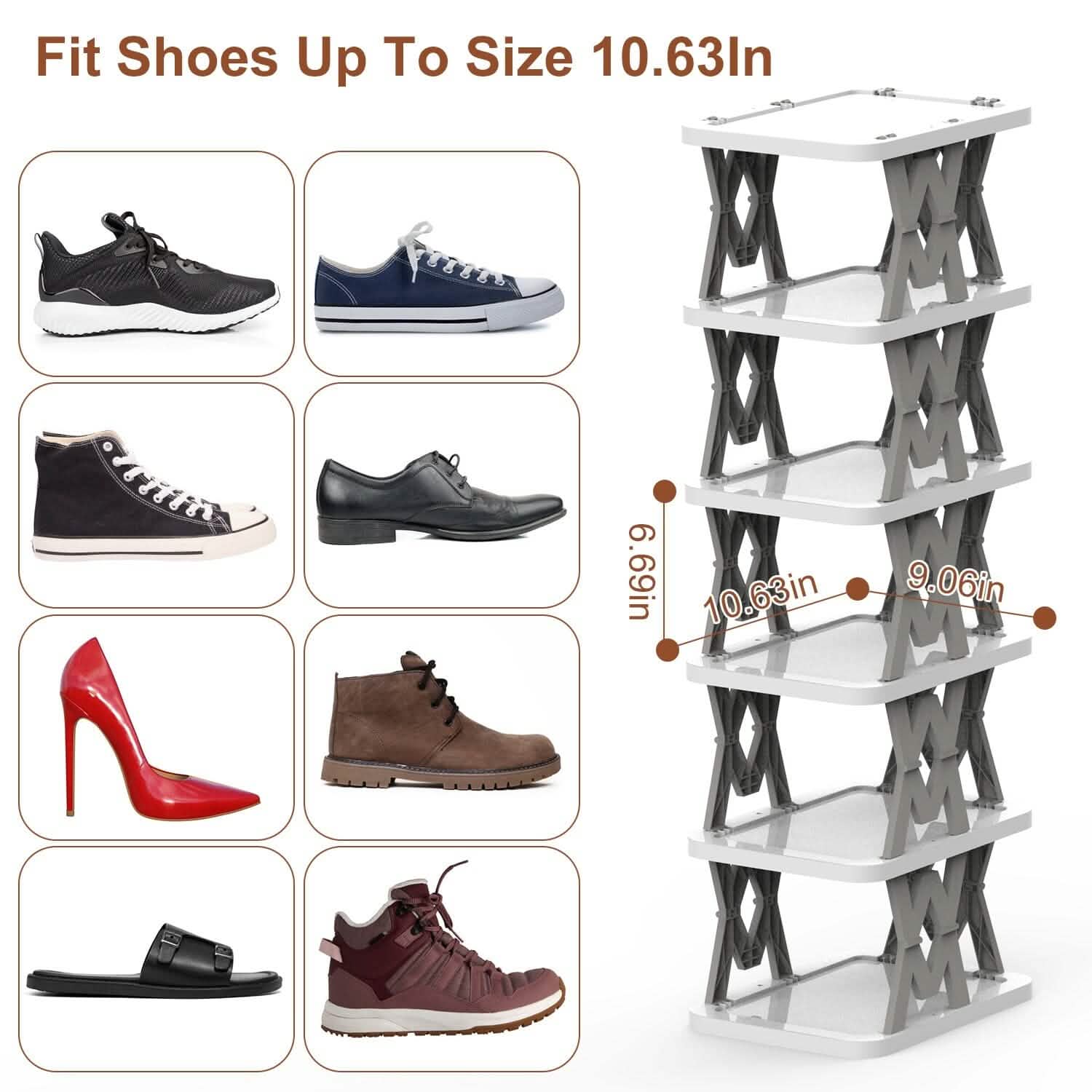 6-Tier Foldable Vertical Shoe Rack by DailySale