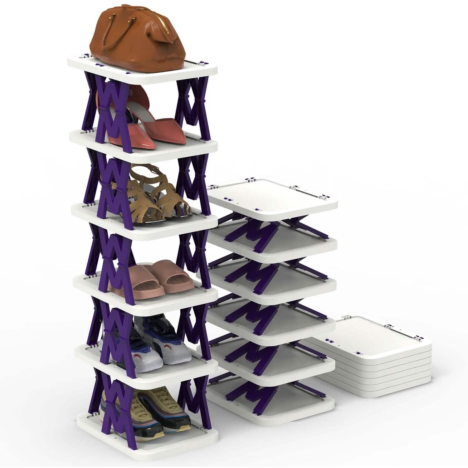 6-Tier Foldable Vertical Shoe Rack by DailySale