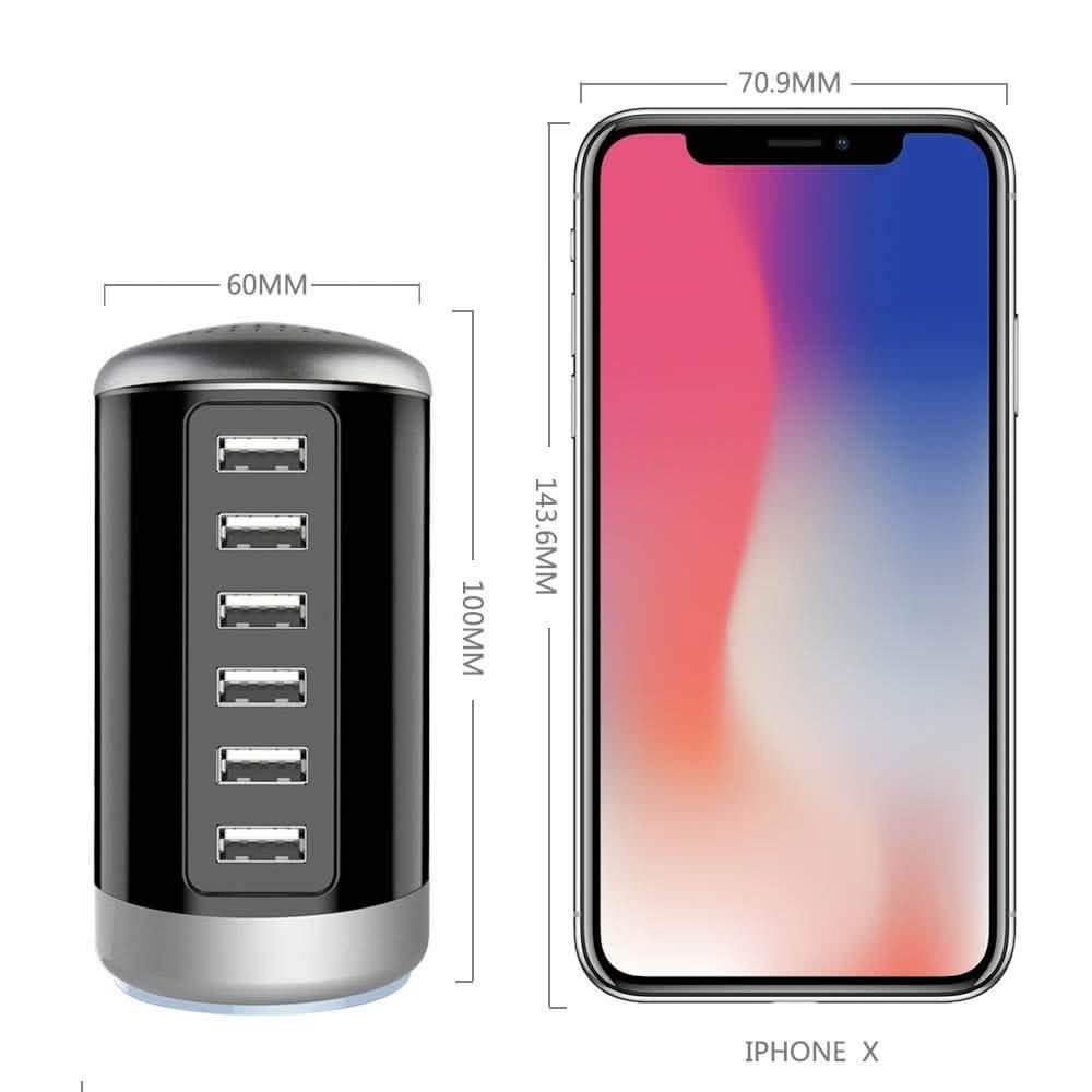6 USB Port 30W Smart Charging Tower - Assorted Colors by DailySale