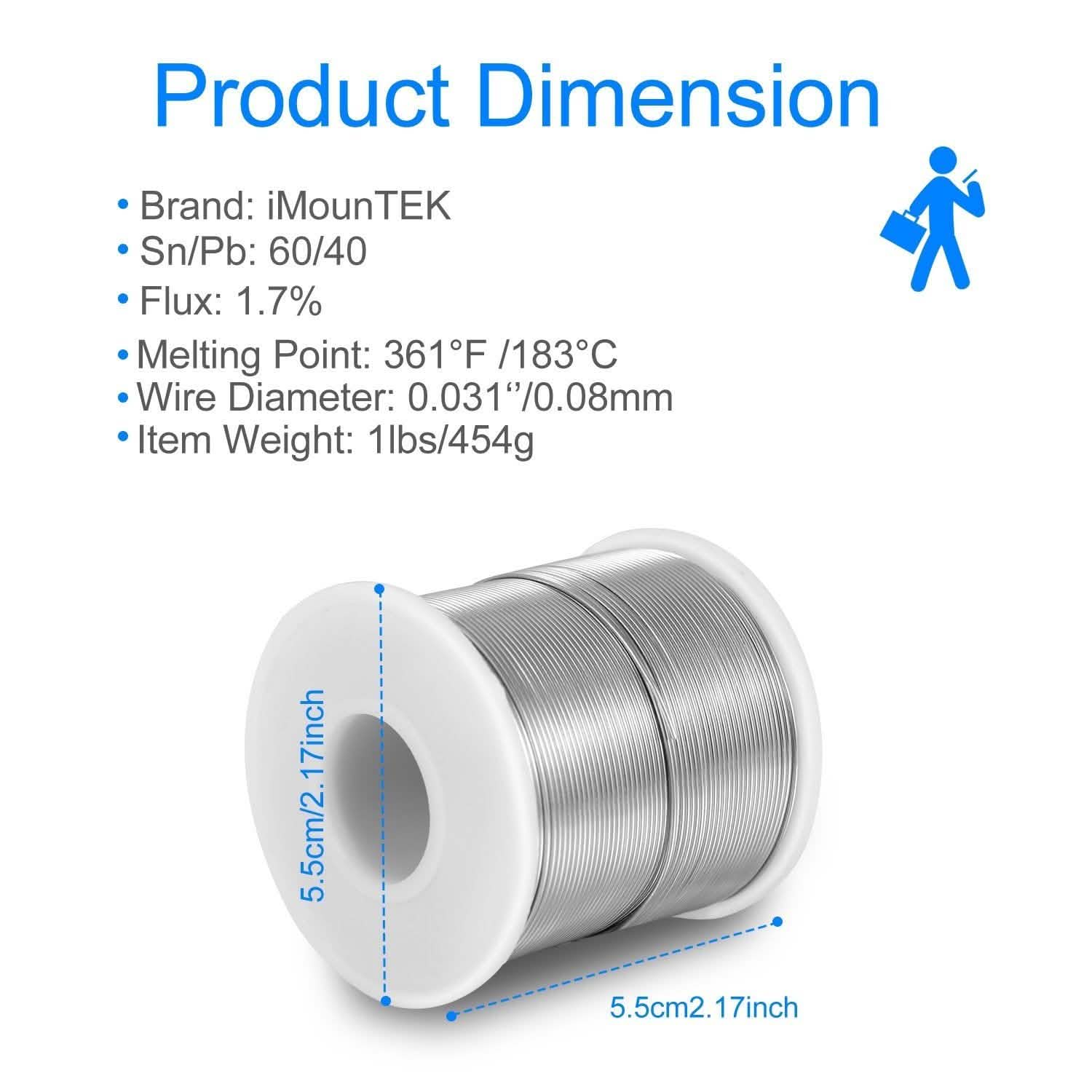 60/40 Tin Lead Rosin Core 0.8mm 1.7% Flux Electrical Solder Wire by DailySale