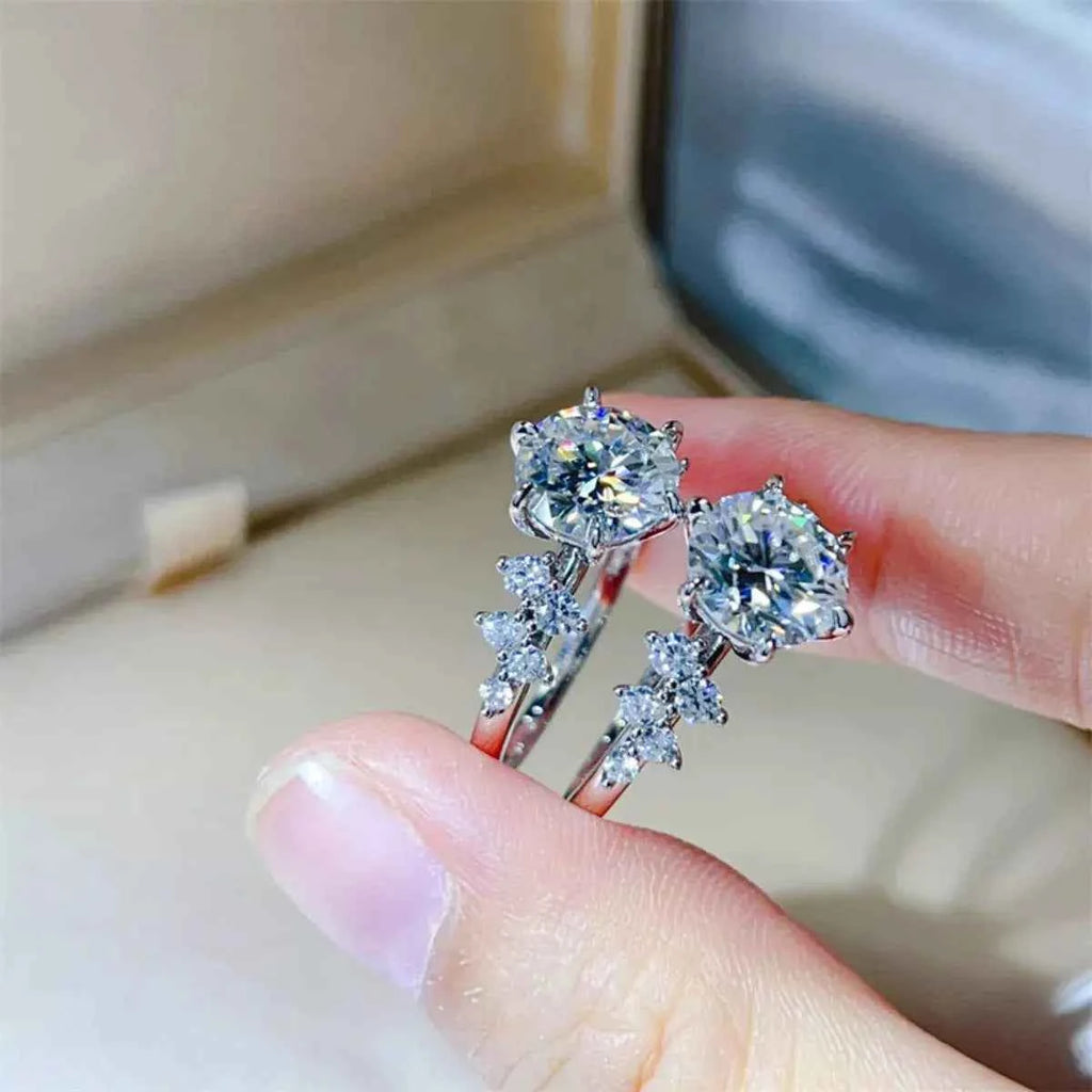 925 Sterling Silver 3 Carat Moissanite Ring